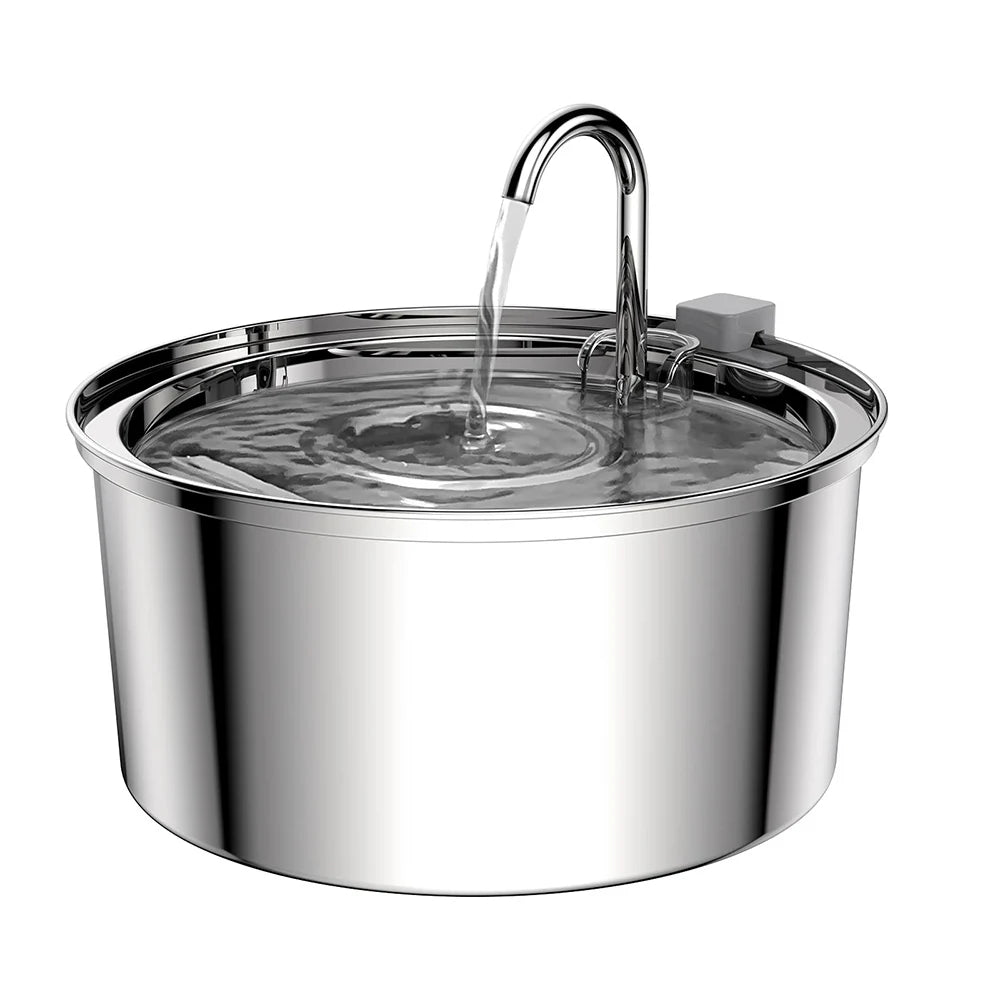 Water Fountain, Stainless Steel Ultra-Quiet for Large Dogs, Cats and Multi-Pet Homes