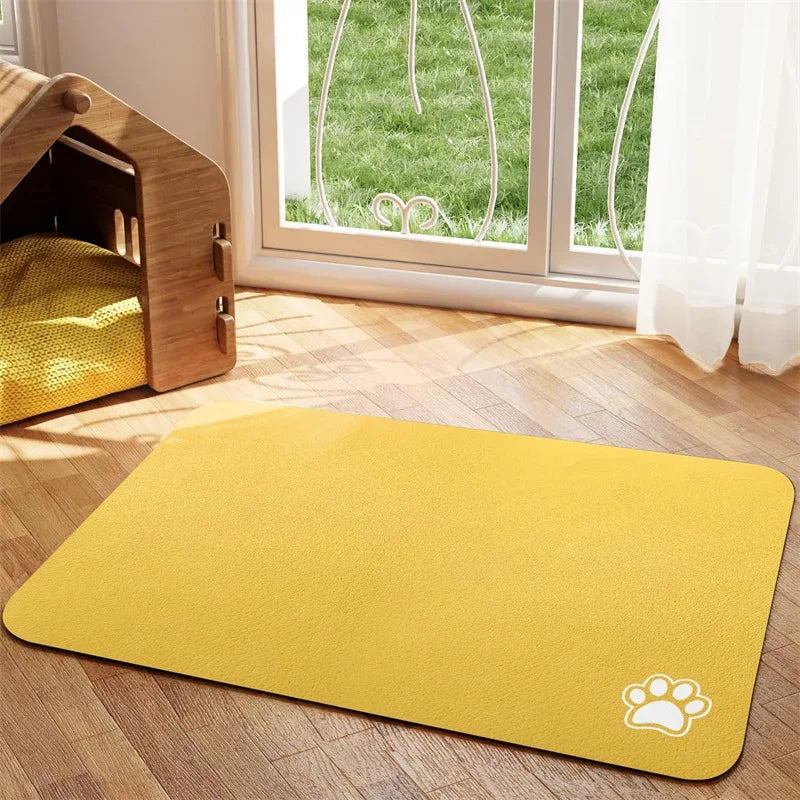 Pet Feeding Mat, Absorbs Food and Water, Easy to Clean Pet Placemats