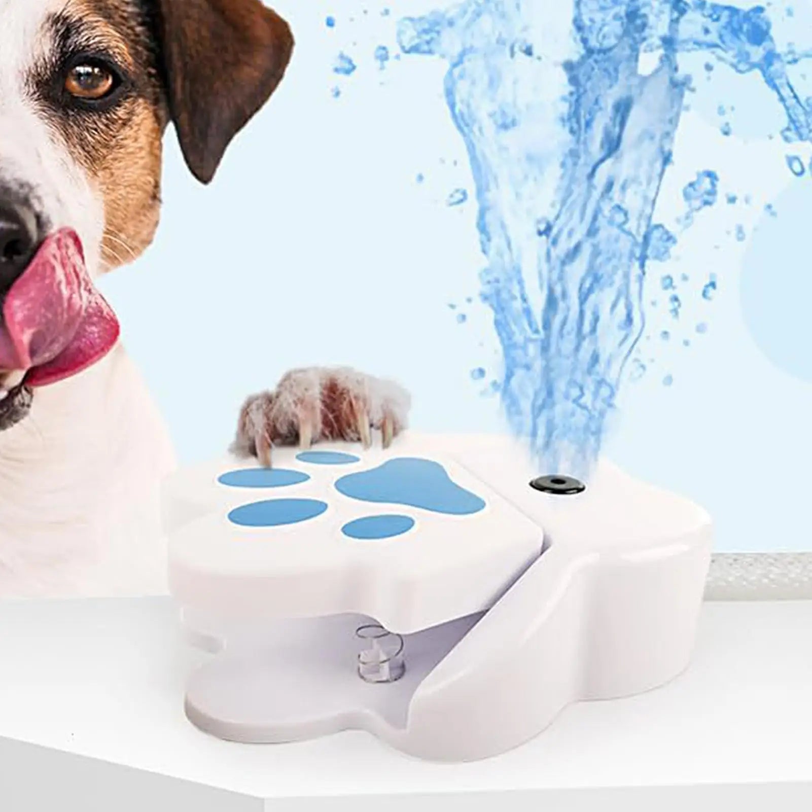 Pet Water Fountain, Paw Activated Puppy Sprinkler, Dispenser for Outdoor Garden