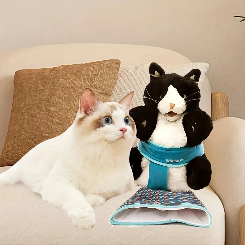 Interactive Cat Puppet Toy - Durable Plush Hand Wrestling Toy