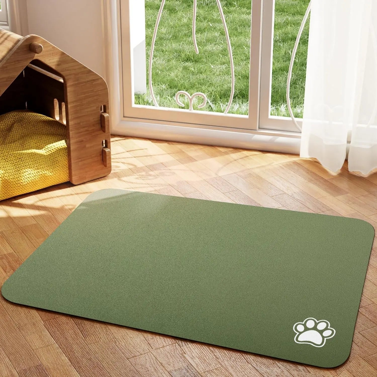 Pet Feeding Mat, Absorbs Food and Water, Easy to Clean Pet Placemats