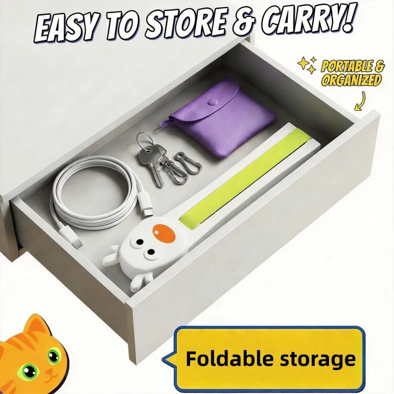 Cat Interactive Toy - Auto Flying Rope, Kitten Stress Relief, Caterpillar Teaser & Adjustable Motion Modes