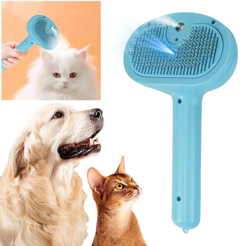 Self-cleaning Pet Hair Remove Comb, Multi-Function, Electric Spray Steam Brush