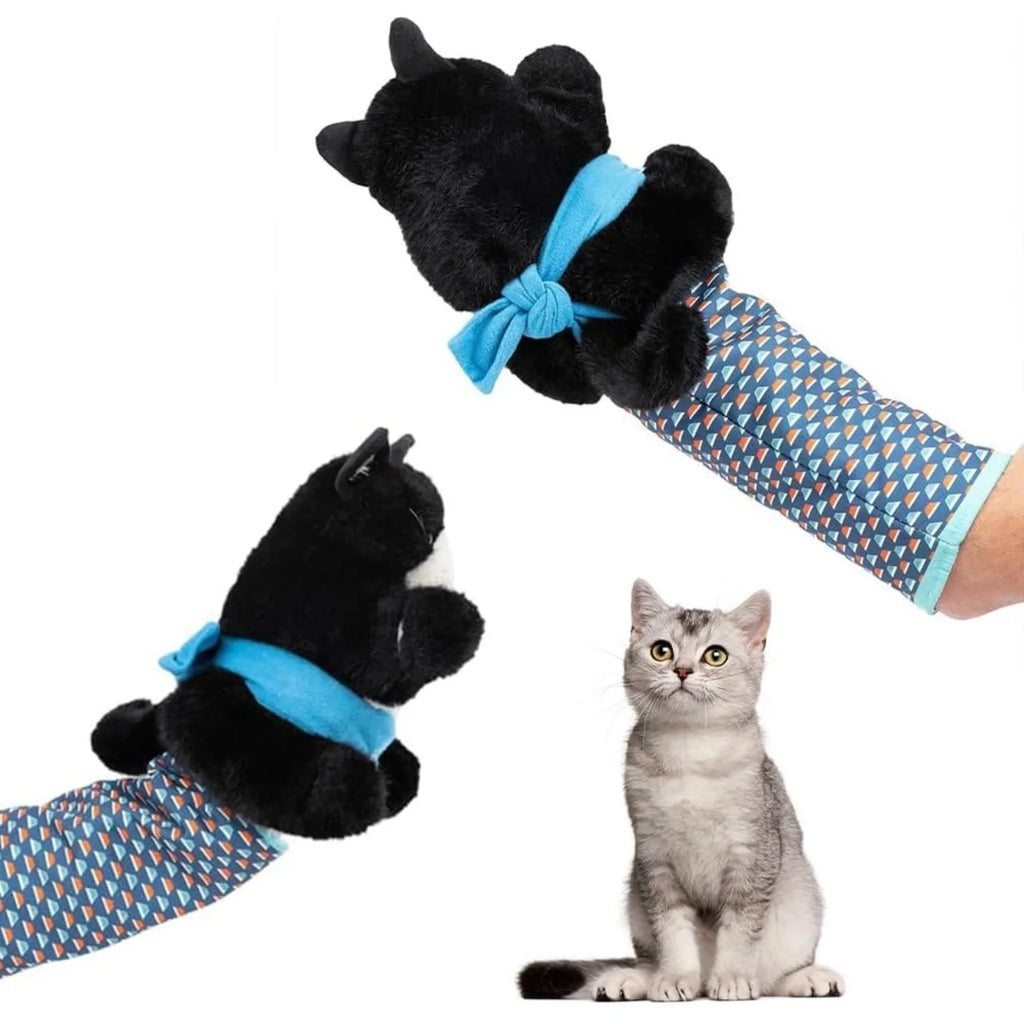Interactive Cat Puppet Toy - Durable Plush Hand Wrestling Toy