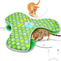 Interactive Cat Toys Rechargeable,Moving Concealed Feathers,Real Mouse Squeaky,Touch Activated