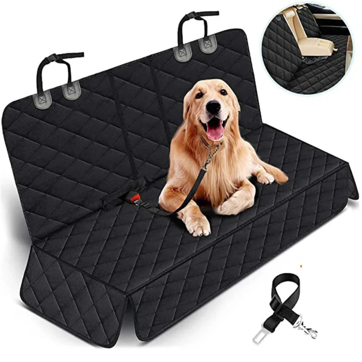 Dog Car Seat Cover, Pet Travel Carrier, Mattress Waterproof, Protector With Middle Seat Armrest For Dogs