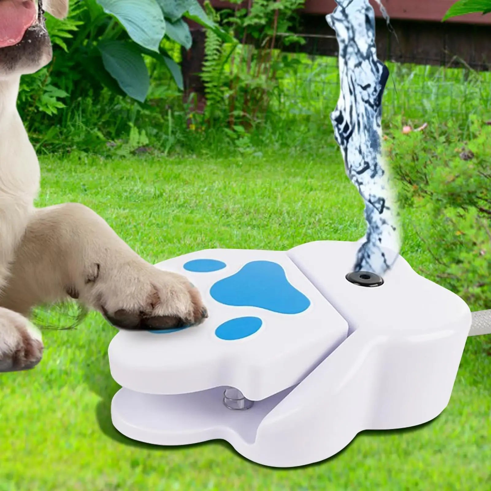 Pet Water Fountain, Paw Activated Puppy Sprinkler, Dispenser for Outdoor Garden