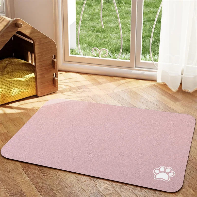Pet Feeding Mat, Absorbs Food and Water, Easy to Clean Pet Placemats