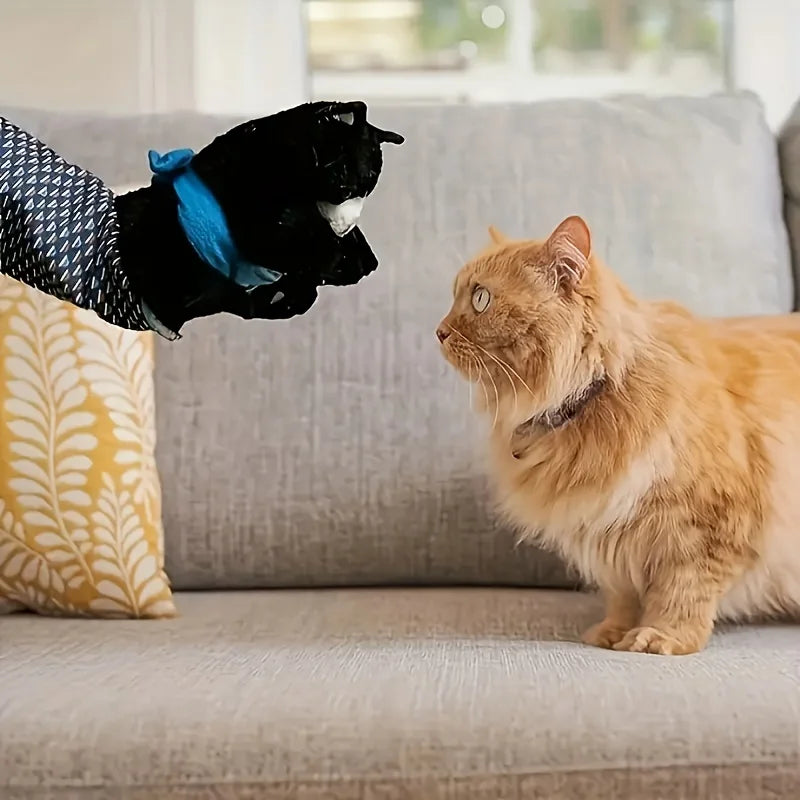 Interactive Cat Puppet Toy - Durable Plush Hand Wrestling Toy