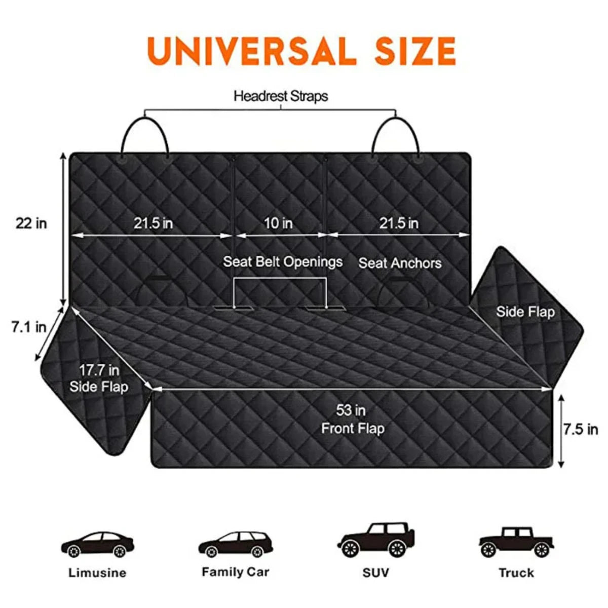 Dog Car Seat Cover, Pet Travel Carrier, Mattress Waterproof, Protector With Middle Seat Armrest For Dogs