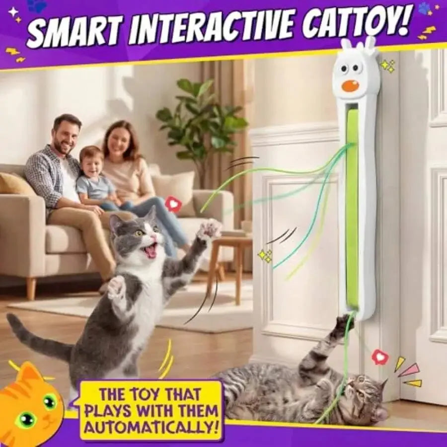 Interactive Door-Mounted Cat Toy With Dual Speeds, Rechargeable, Automatic Pet Entertainment