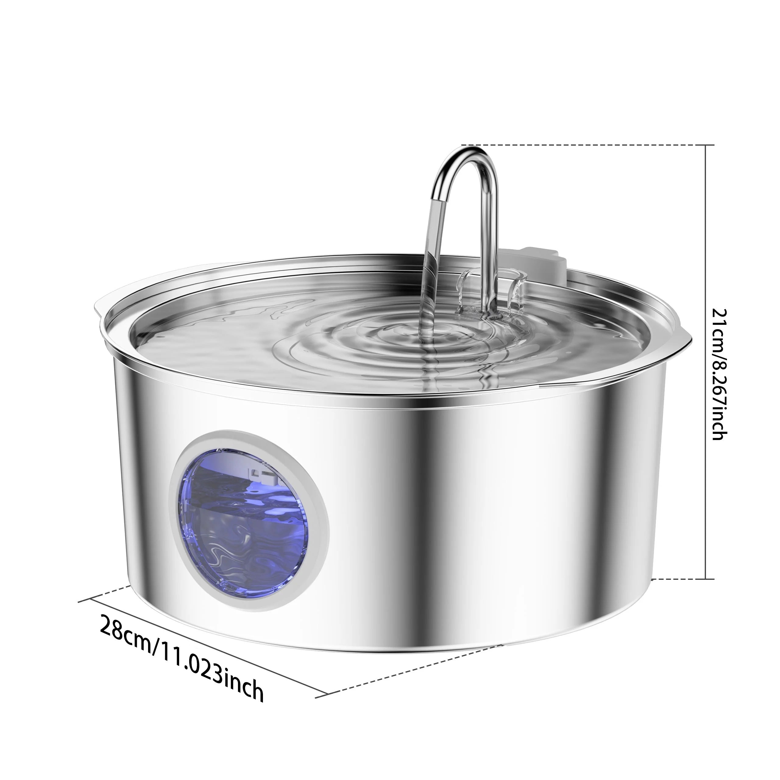 Water Fountain, Stainless Steel Ultra-Quiet for Large Dogs, Cats and Multi-Pet Homes