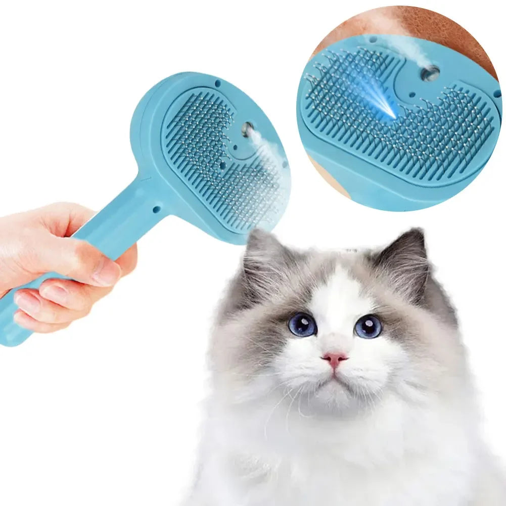 Self-cleaning Pet Hair Remove Comb, Multi-Function, Electric Spray Steam Brush